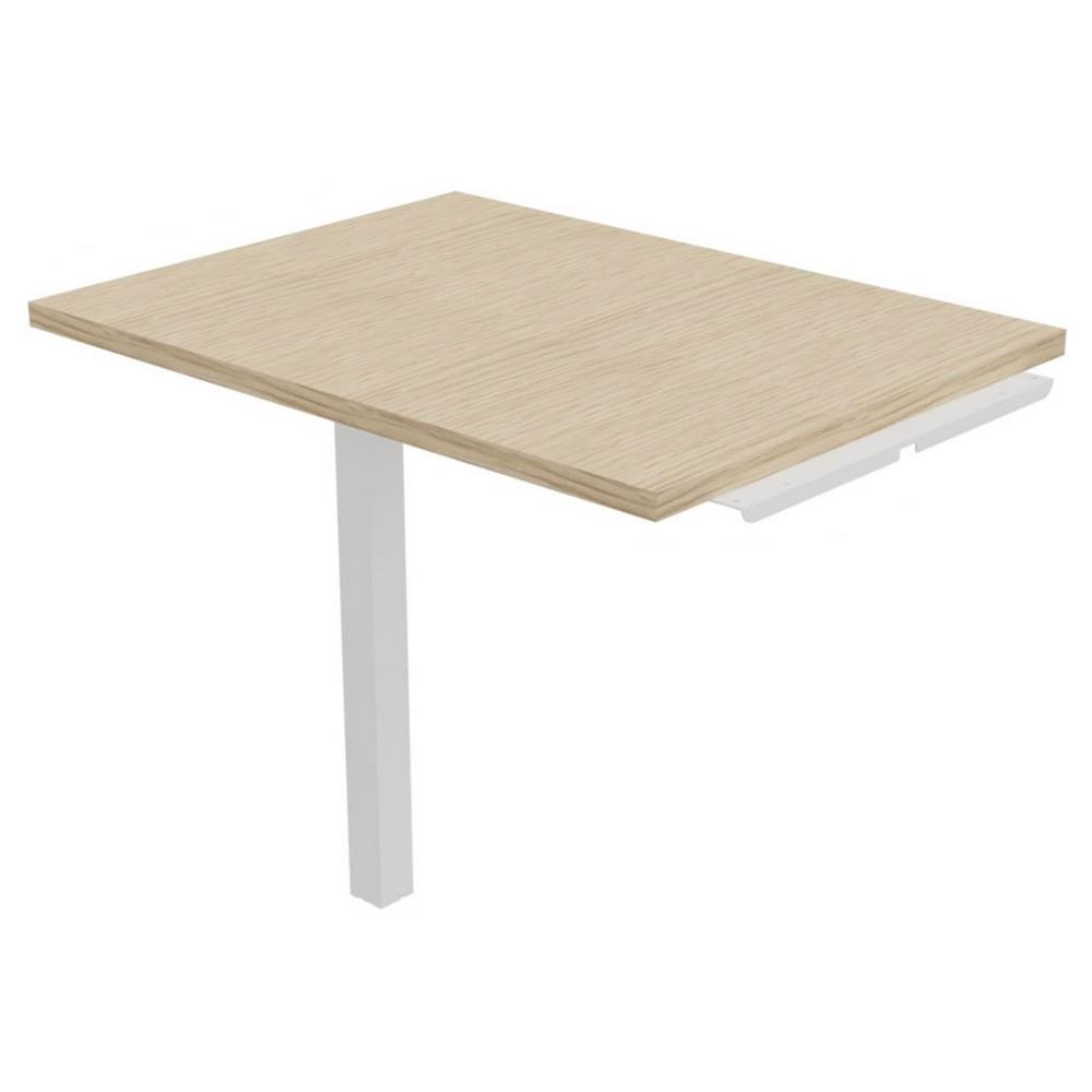 Retour de bureau Osmose + L80 x P60 cm - Plateau Chne - Pieds Blanc