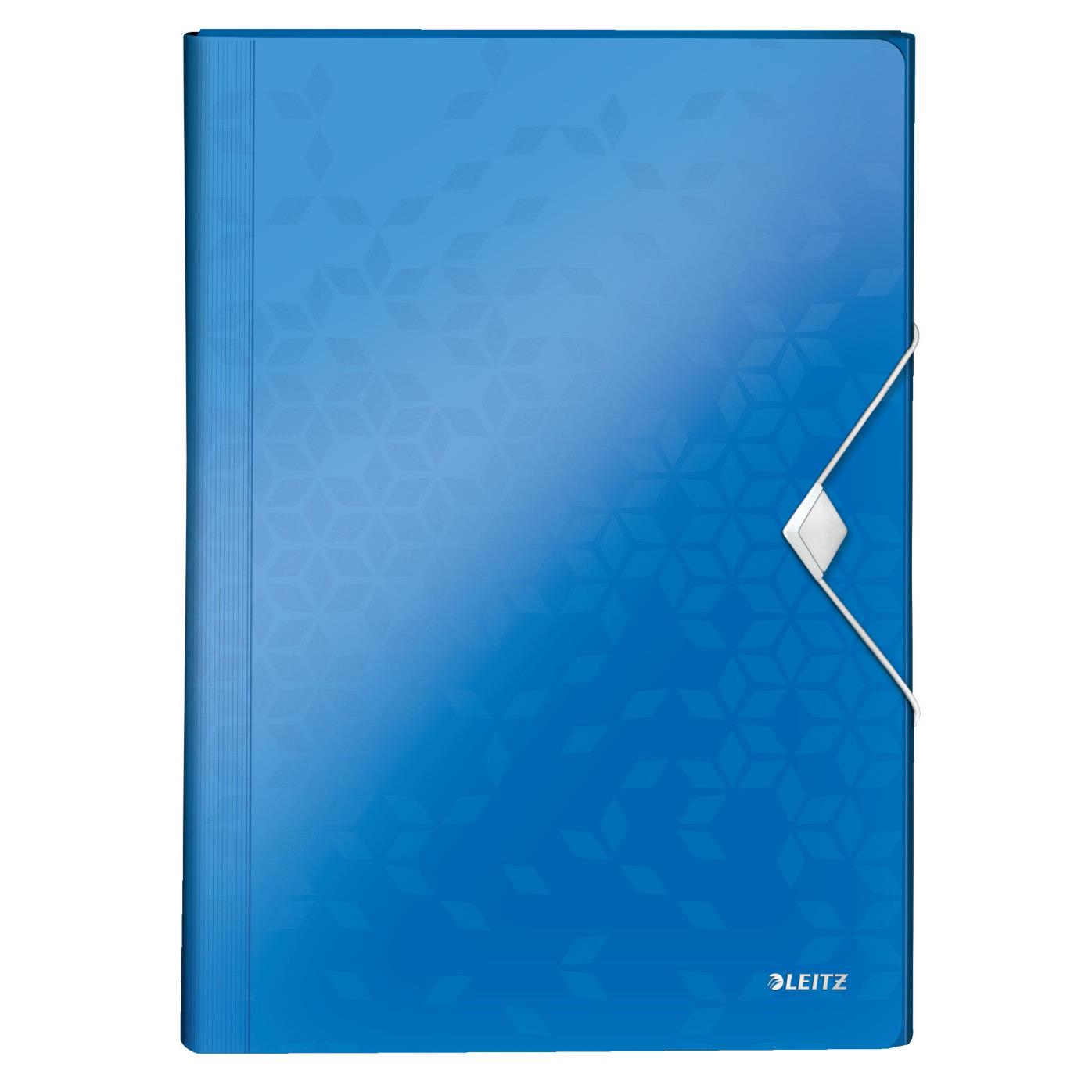 Trieur valisette Esselte Wow en polypropylne - 6 compartiments A4 extensibles - bleu
