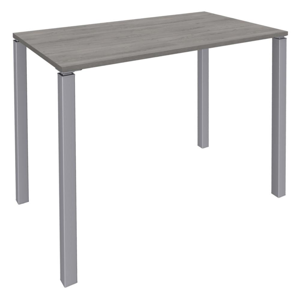 Table Jaspe - 140 x 60 cm - hauteur 105 cm - plateau chne gris - 4 pieds aluminium