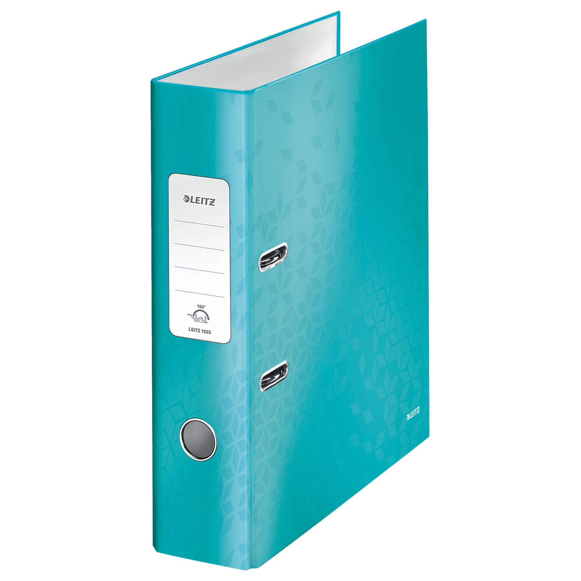 Classeur  levier Leitz WOW 180 A4  plastifi - dos 80 mm capacit 600 feuilles - bleu