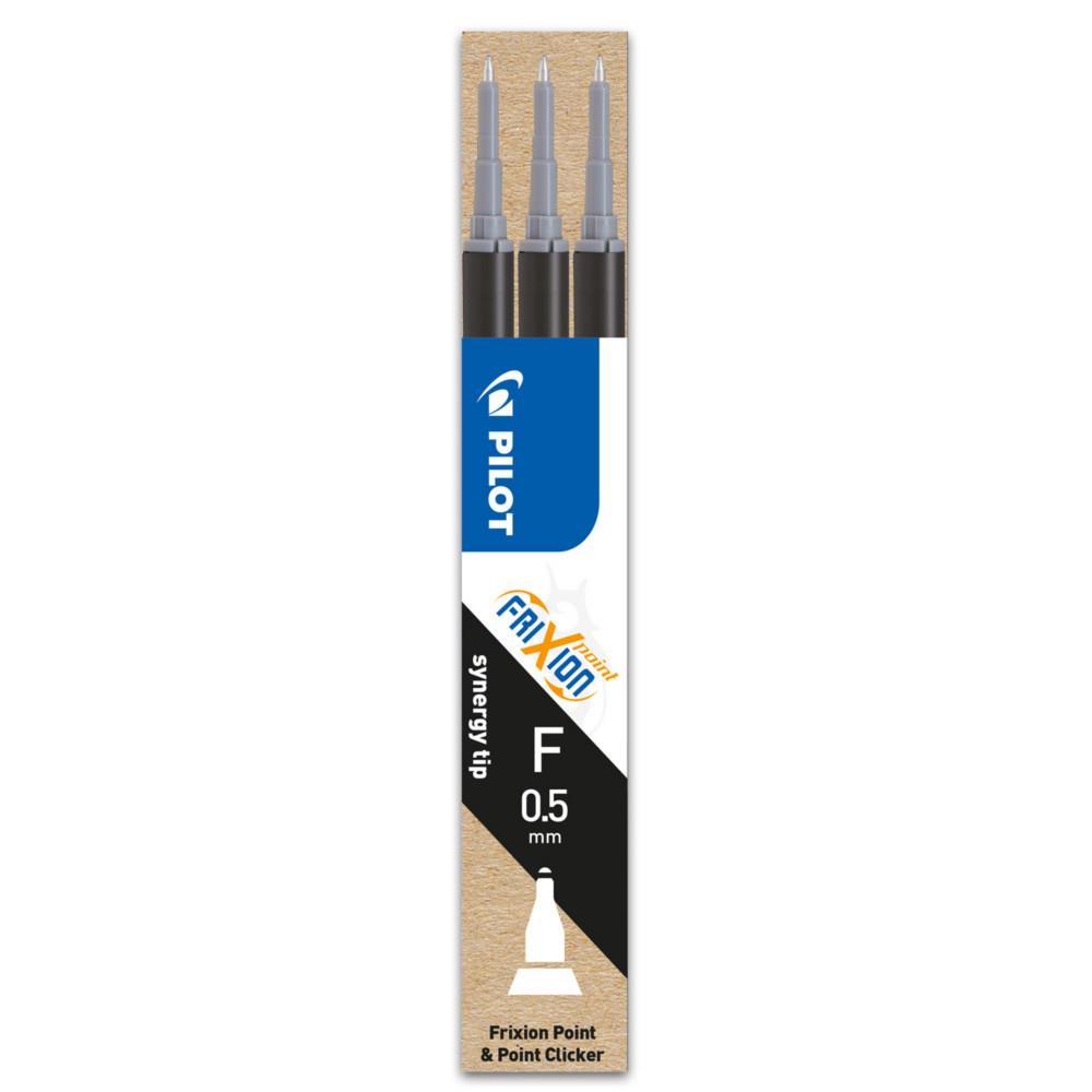 Recharge pour stylos Pilot FriXion Ball Clicker - pointe fine - 0,5 mm - noir - lot de 3 - paquet 3 units