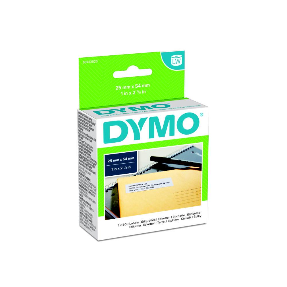 Etiquette adresse retour papier 54 x 25 mm Dymo S0722520 blanche - Rouleau de 500