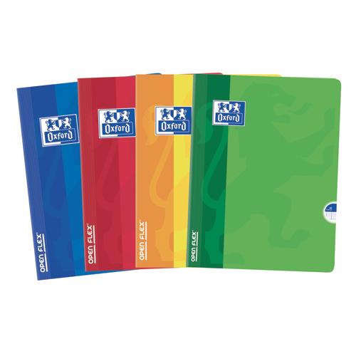 Cahier Oxford OPEN FLEX reliure piqre - 24x32cm - 48 pages 90g - rglure seys - Couverture polypro assortie