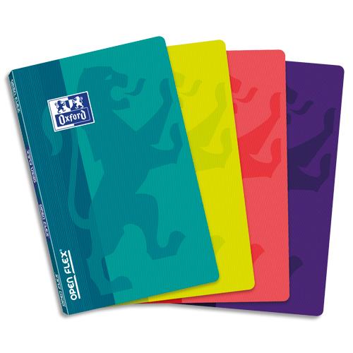 Carnet Oxford OPENFLEX reliure piqre - 9x14cm - 96 pages 90g - 5x5 - Couverture polypro assortie