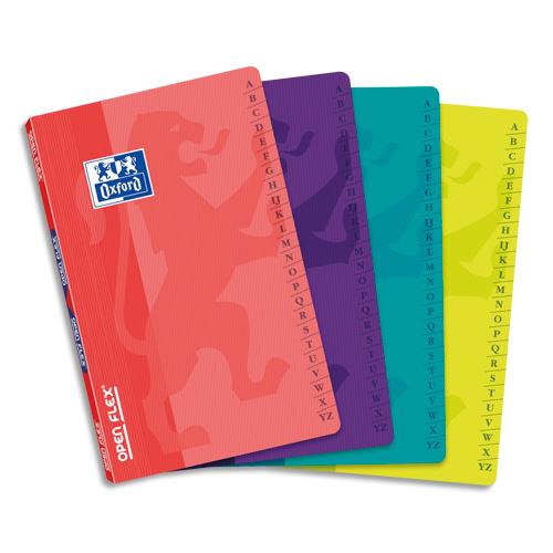 Rpertoire Oxford OPEN FLEX reliure piqre - 9x14cm - 96 pages - 5x5 - Couverture polypro assortie
