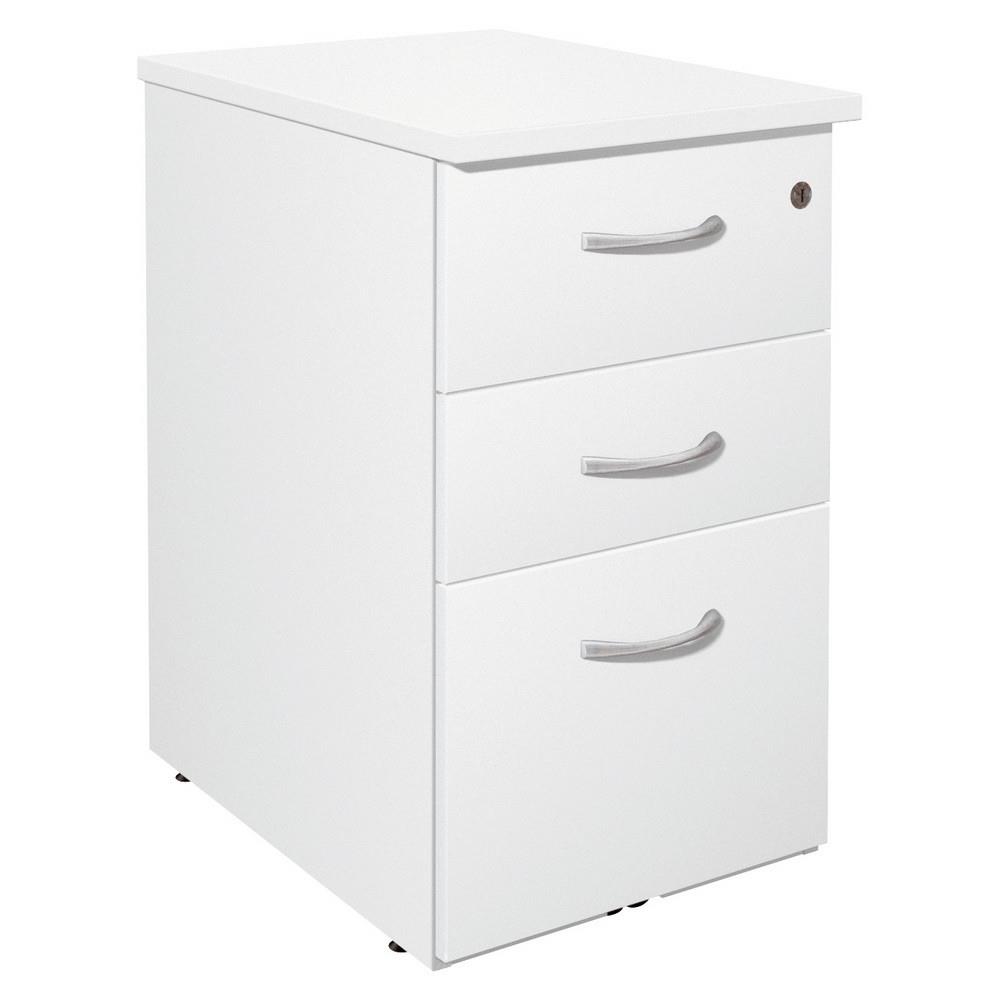 Caisson m�lamin� - NF Environnement hauteur bureau blanc - H72 x L 42 x P 60 cm