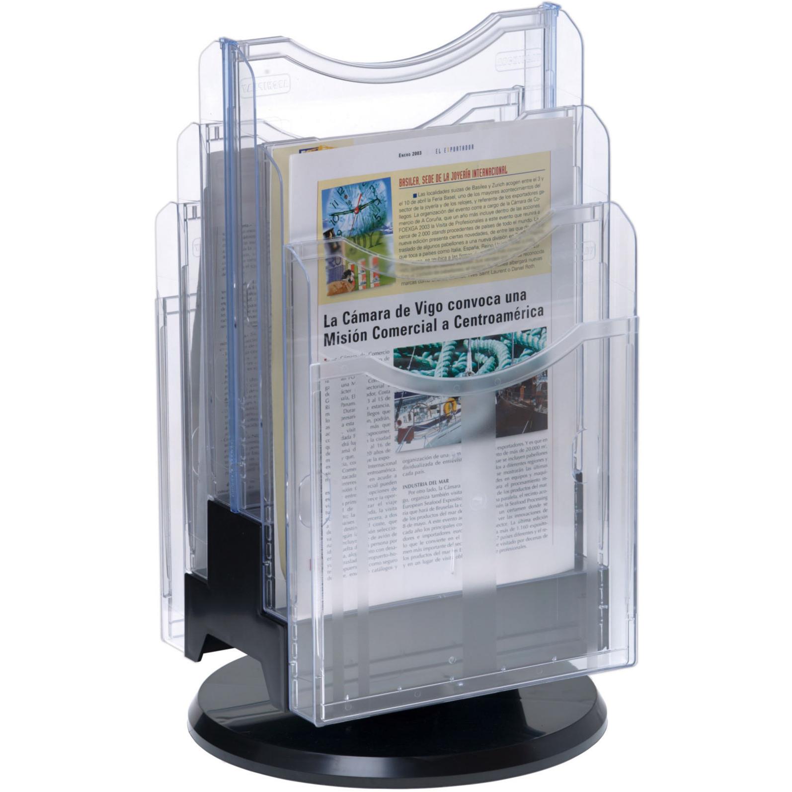 Prsentoir de documents rotatif - Archivo 2000 - double face - 6 cases format A4 - Transparent