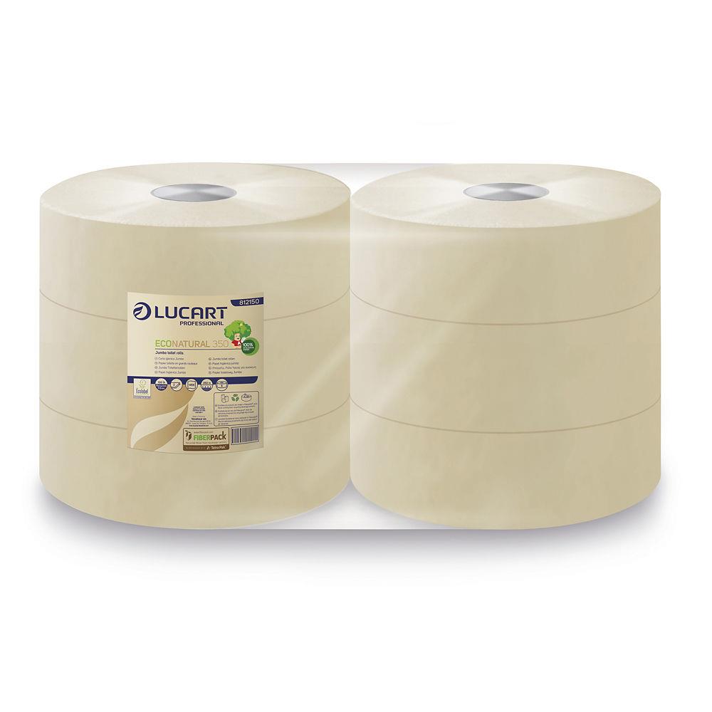 Papier toilette Lucart Eco Natural Jumbo Havane - 6 rouleaux