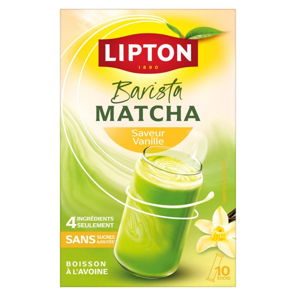 Stick Barista Lipton Matcha Saveur Vanille - Boisson sans sucres ajout�s- Bo�te de 10 sticks