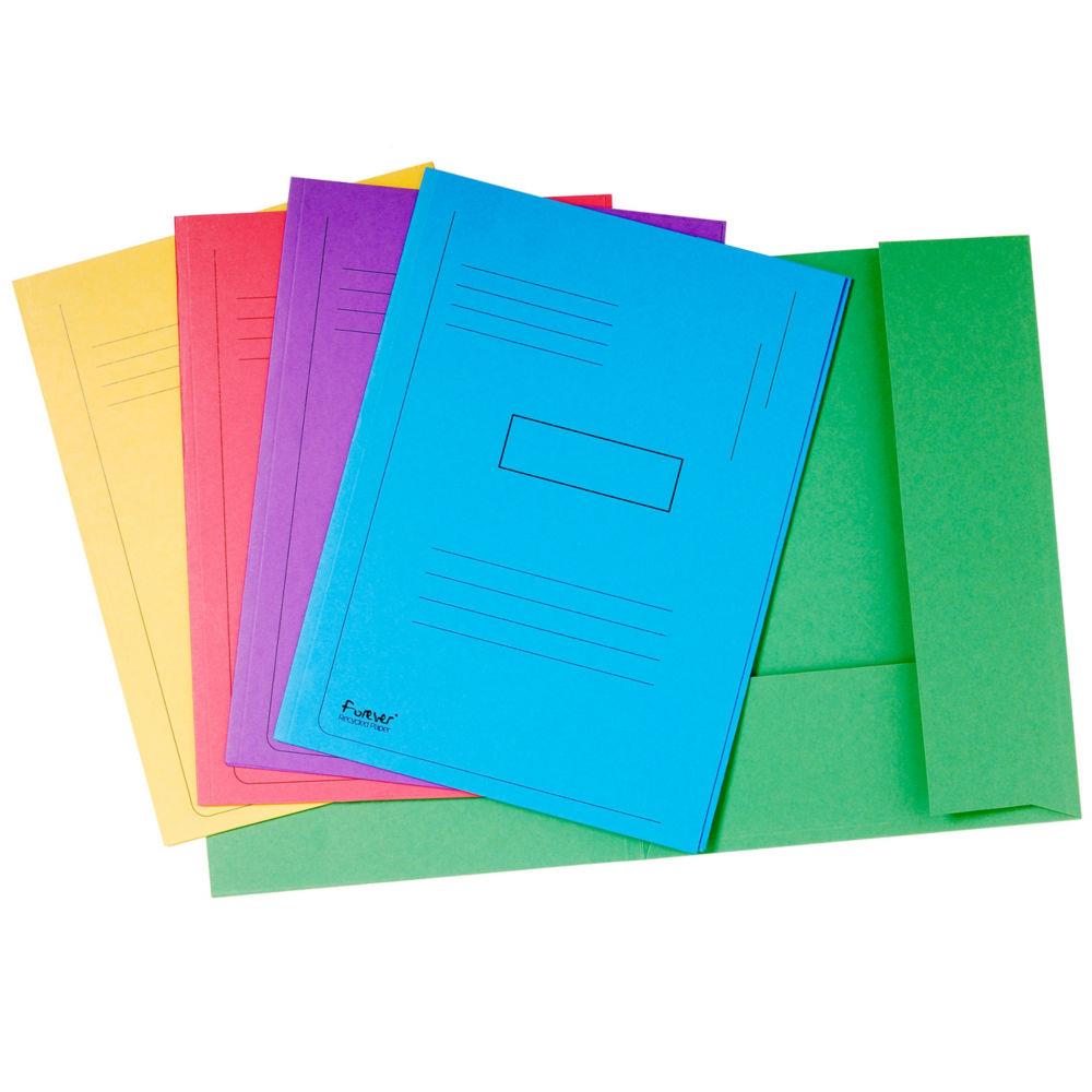 Chemise imprime 2 rabats Exacompta Forever - carton comprim recycl 290g/m certifi Ange bleu - format 24 x 32 cm - dos 2 cm - coloris assortis - paquet 50 units