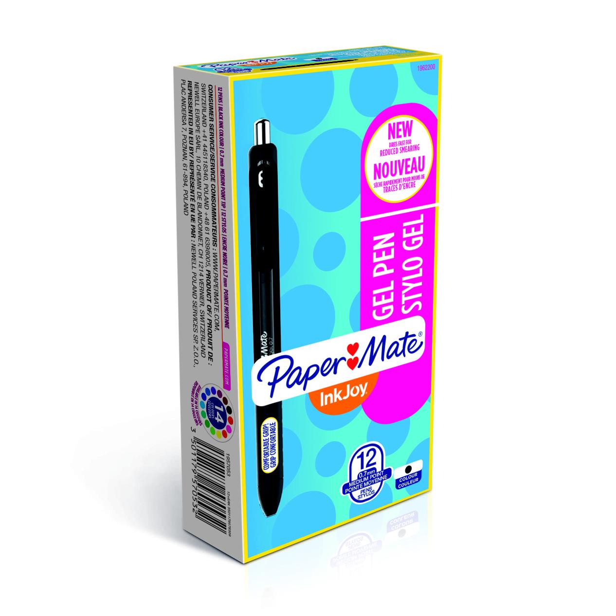 Stylo bille Papermate Inkjoy  - 0,7 mm - encre gel - noir