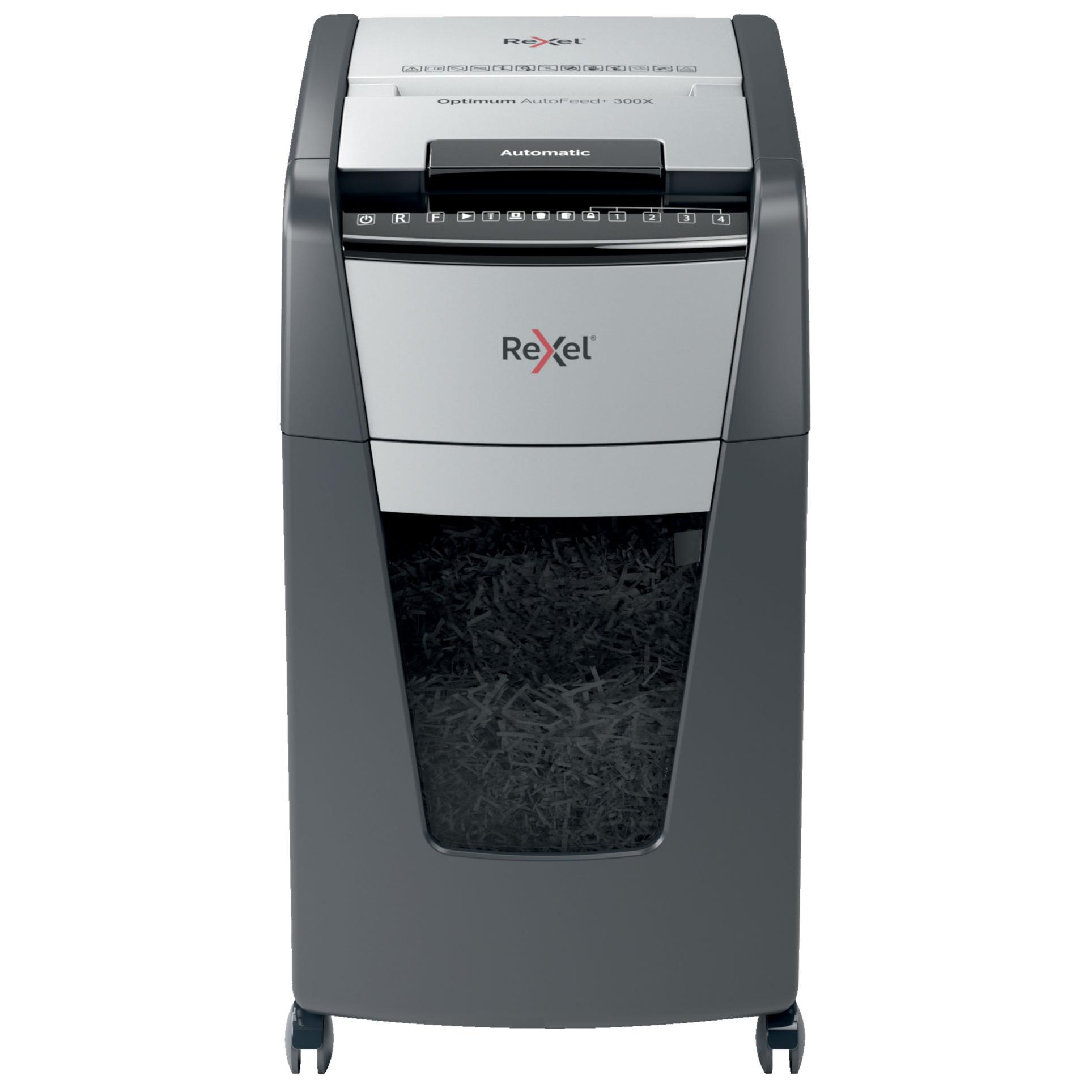 Rexel optimum auto+ 300x destructeur de papier dcoupage par micro-broyage noir, gris