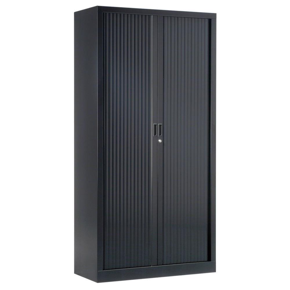 Armoire mtal monobloc  rideaux Gnric H.198 x L.100 cm - coloris Noir