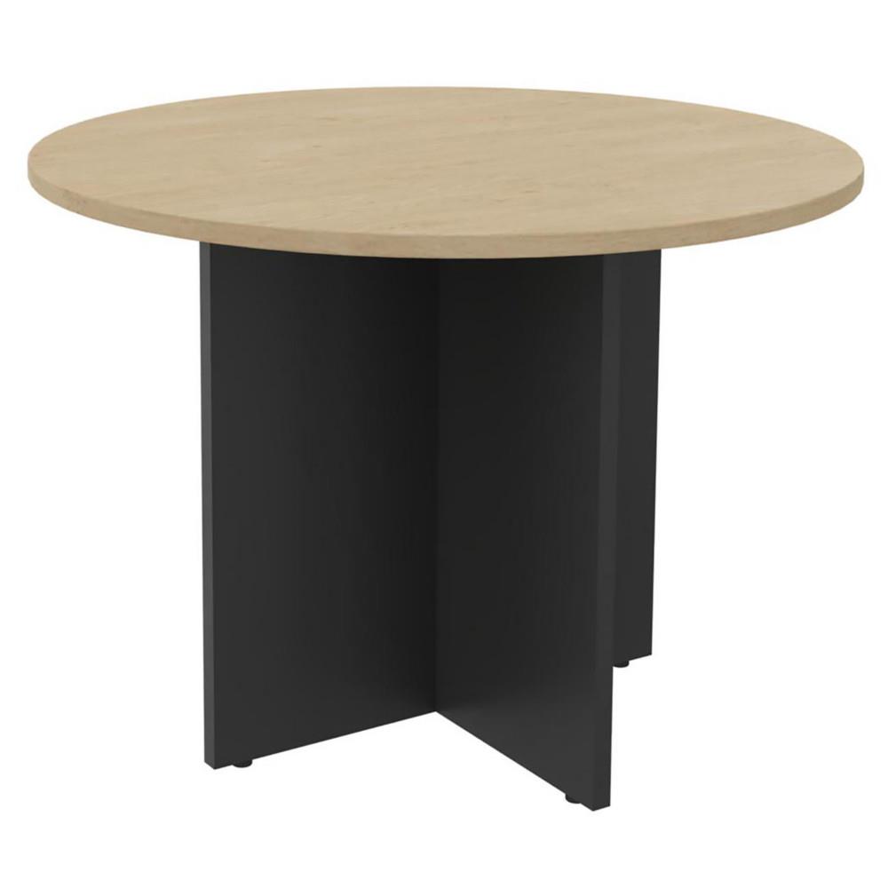Table ronde diamtre 100 cm Chne clair pieds Anthracite