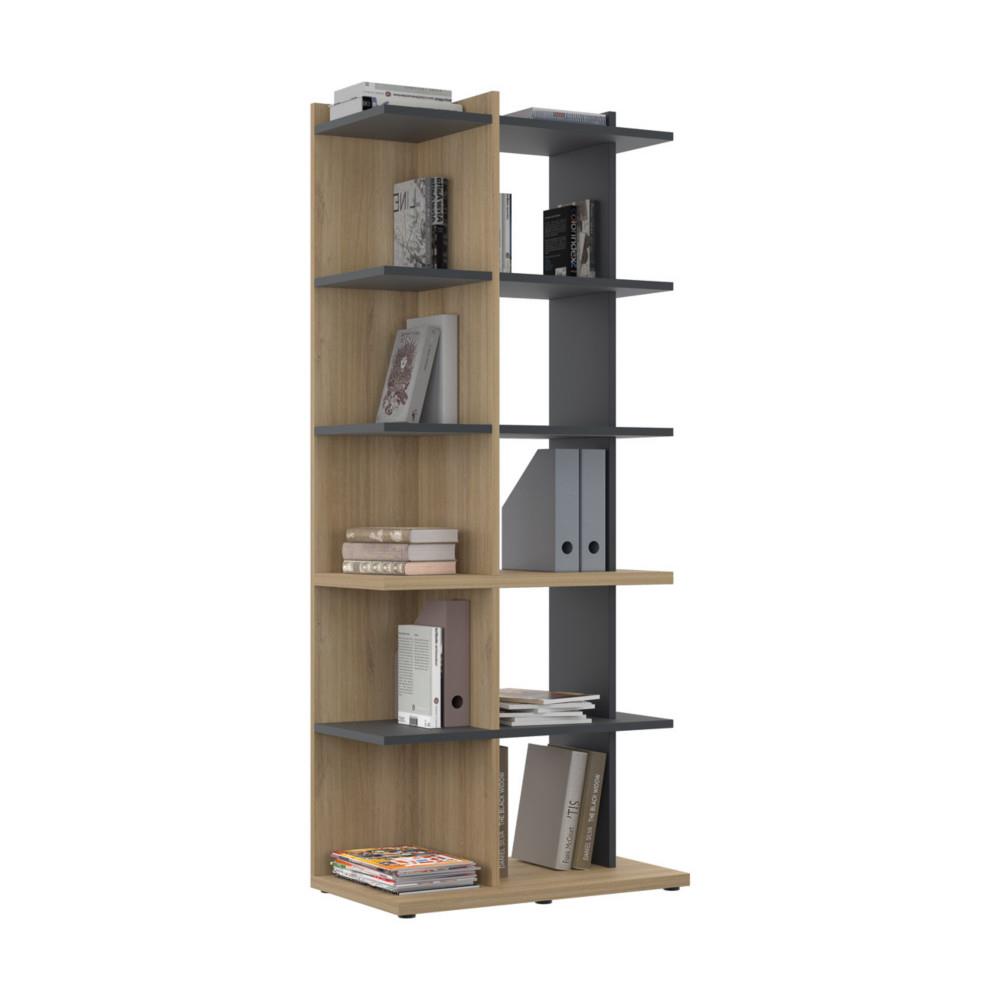 Bibliothque Vertex  H 189 x L 80 cm -Chne Bocage