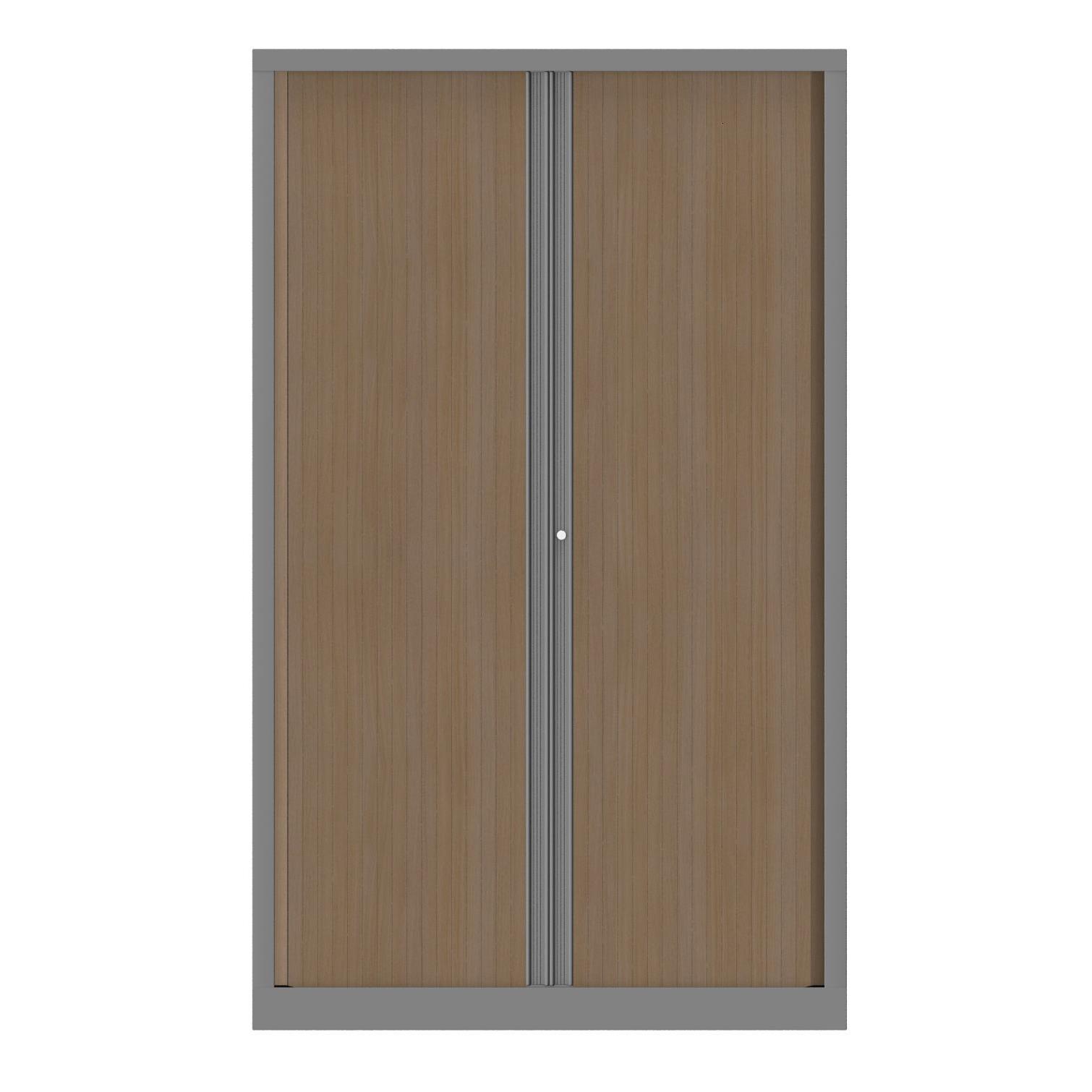 Armoire  rideaux mtallique Confort+ Ht 198 x L.120 cm - corps Aluminium rideaux Chne