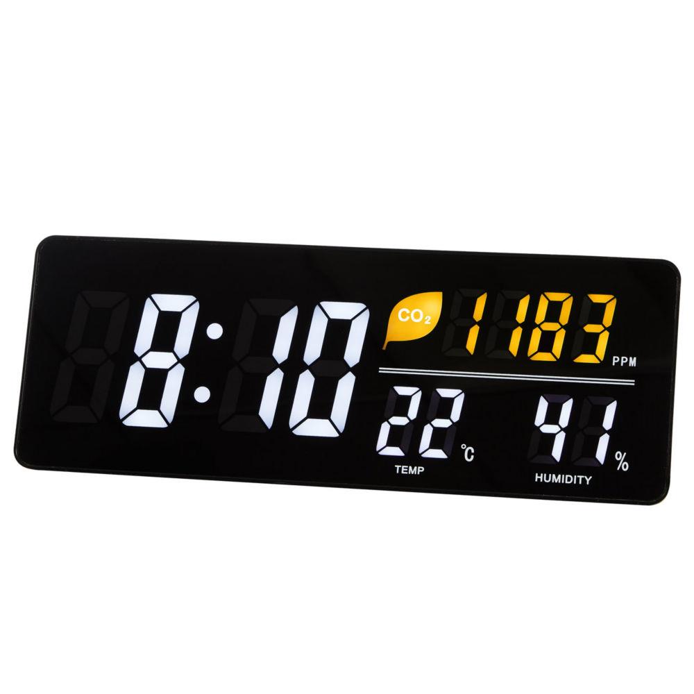 Horloge digitale Alba Cloud avec indicateur de CO2 - Noir