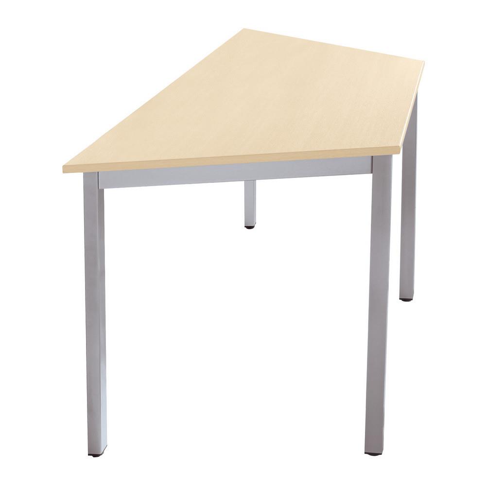 Table domino tenNource Trapze - L 120 x P 60 cm - Plateau Erable - Pieds Aluminium