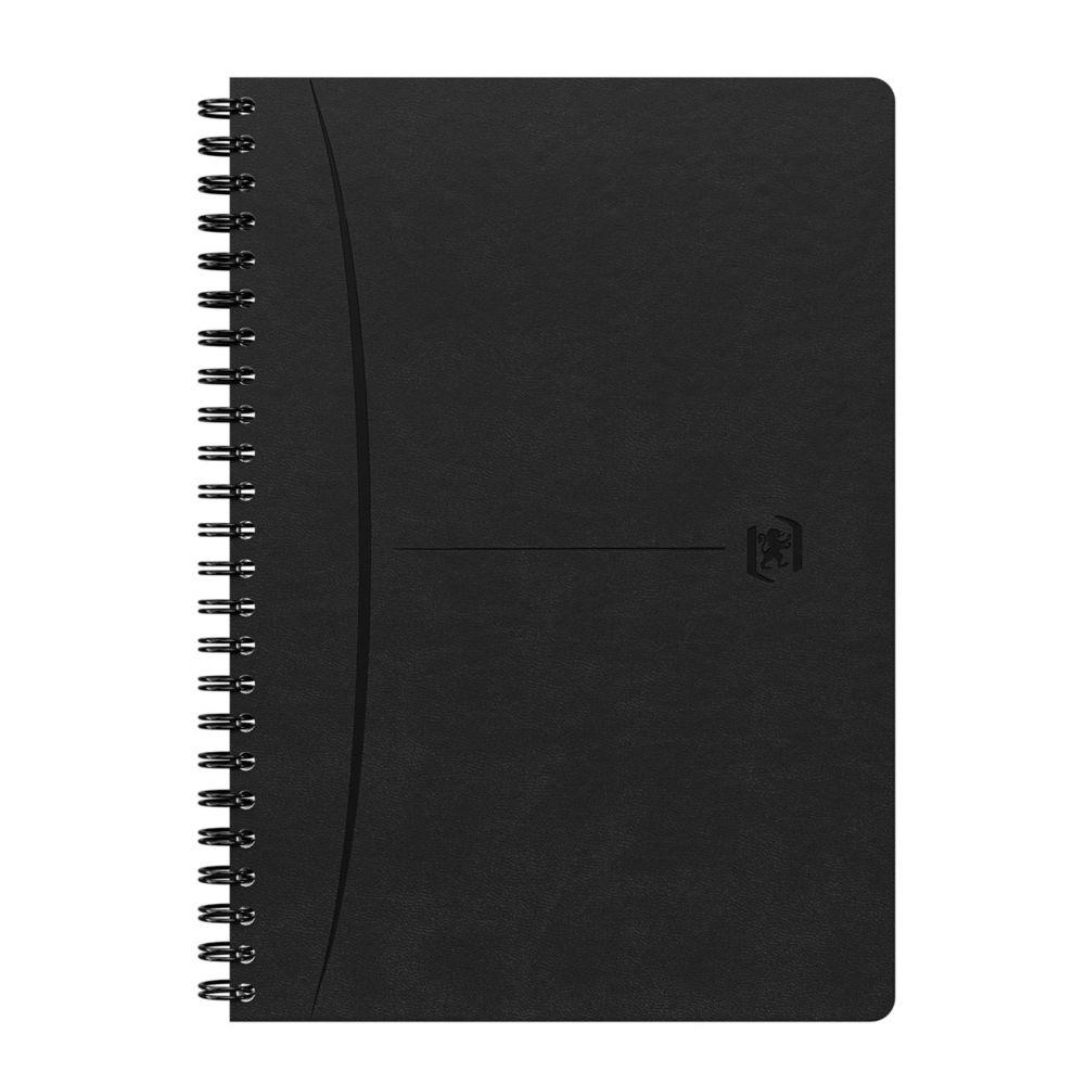 Carnet  spirale Oxford Signature - A5 - 14,8 x 21 cm - 160pages lignes 7mm - Couverture souple Noir