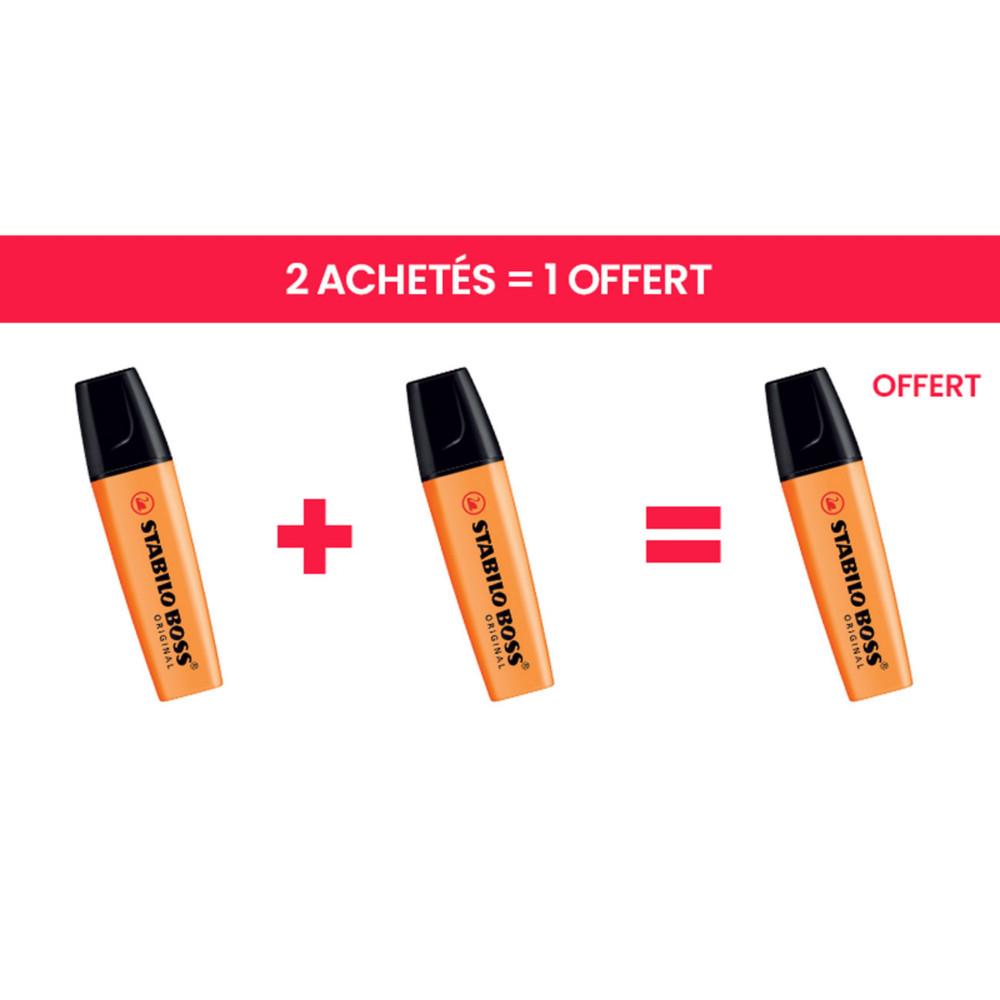 Surligneur BOSS ORIGINAL Stabilo pointe Stabilo biseaut�e 2 et 5 mm - Orange fluo - Offre 2 achet�s = 1 offert