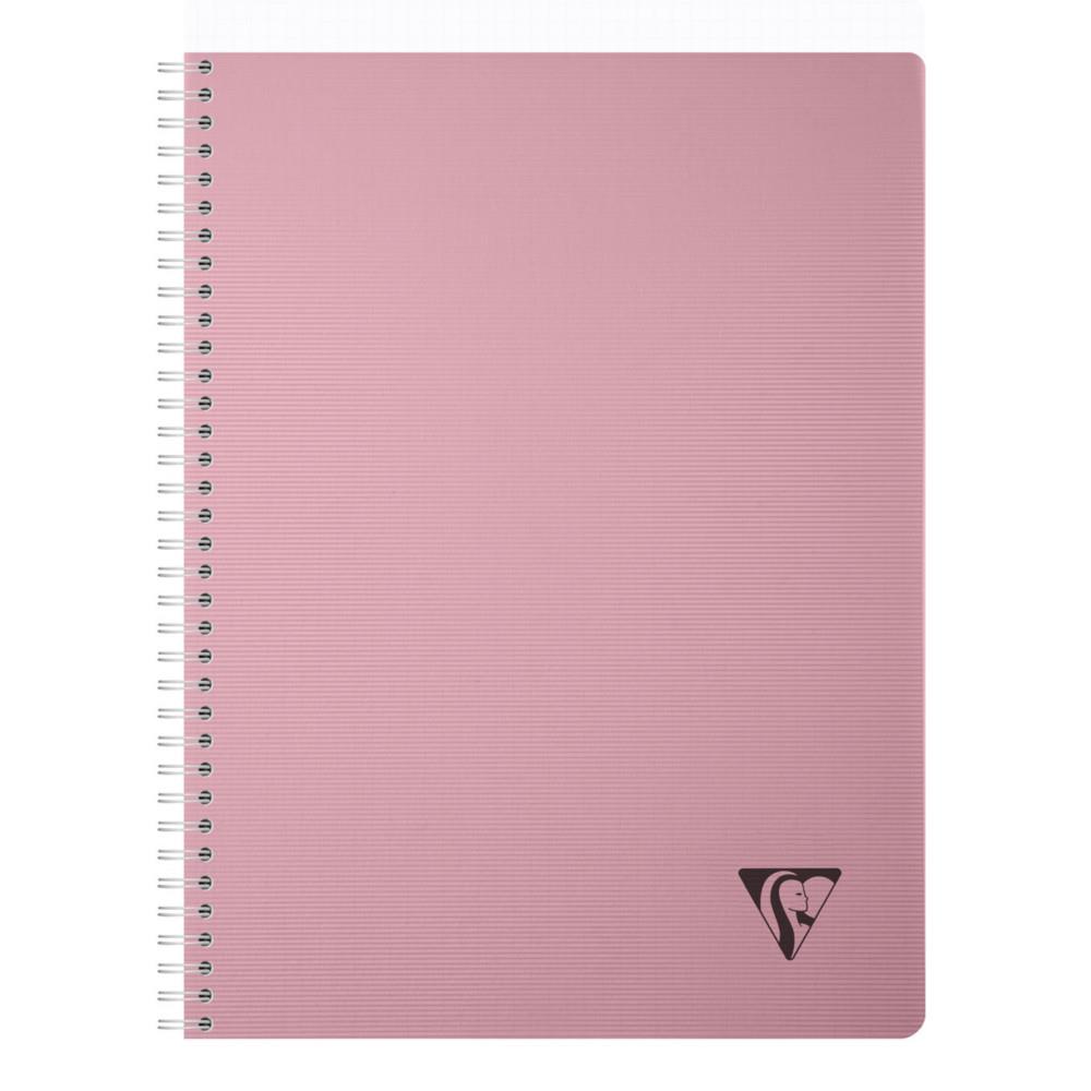 Cahier � spirale Clairefontaine Linicolor A4 21 x 29,7 cm - 90g - Petits carreaux 5x5 - 180 pages - Rose