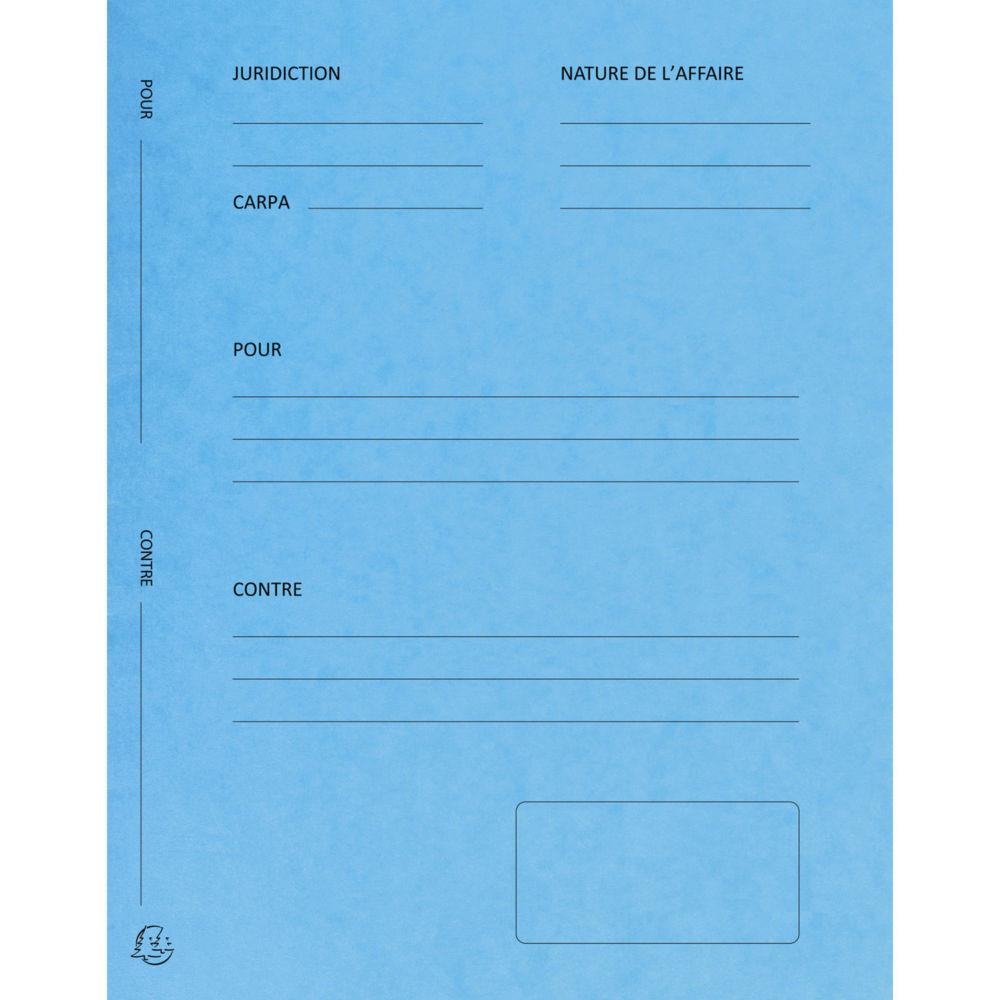 Dossiers de plaidoirie Exacompta pr-imprims en carte lustre coloris turquoise - Lot de 25