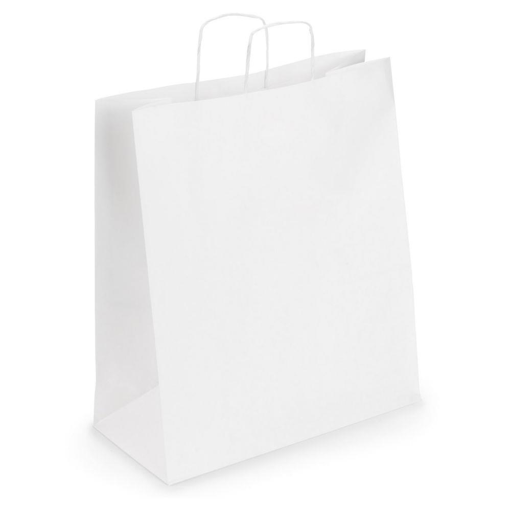 Sac kraft  poignes torsades RAJA  L.40 x H.45,75 x soufflet 19 cm - Blanc