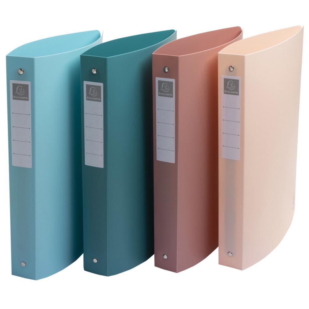 Classeur 4 anneaux Exacompta 30 mm A4 Skandi en PP recycl� - Couleur assorties