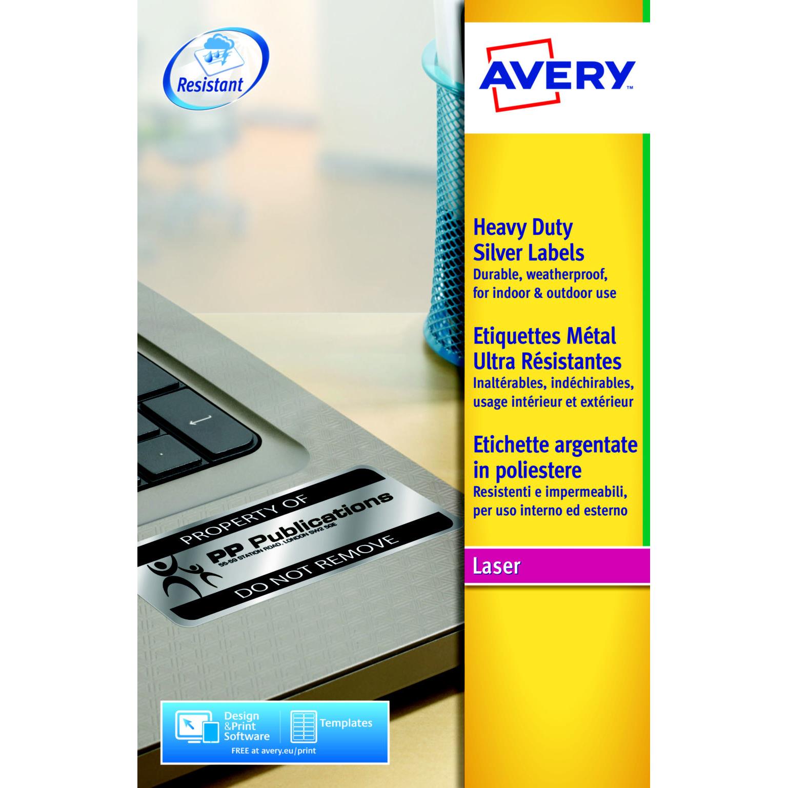 Etiquettes Avery L7063 - laser - inaltrables - format 9.91 x 3.81 cm - bote de 280