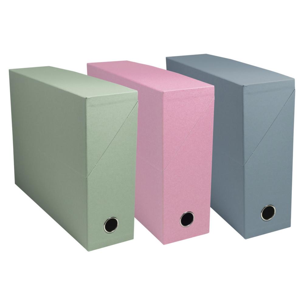 Bo�te archive Exacompta de classement Autentik A4 dos 9 cm carton recycl� - Couleurs assorties