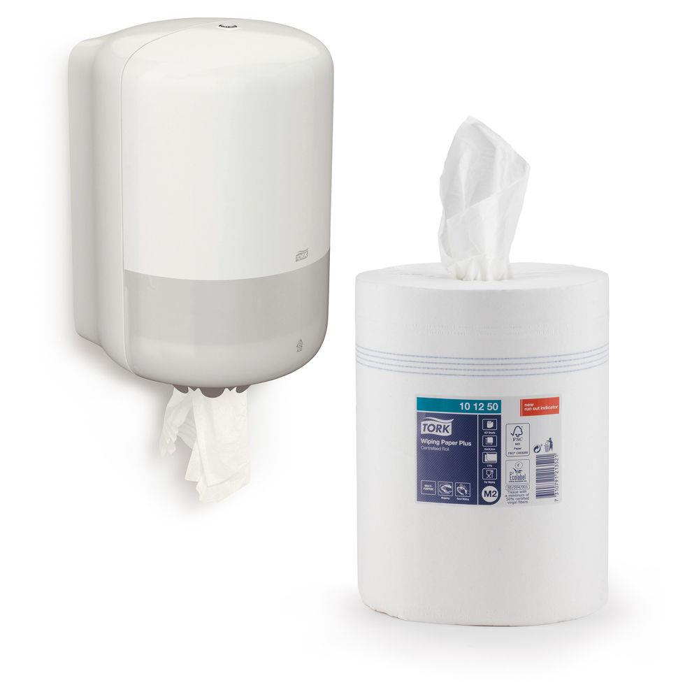 Pack distributeur Tork M2  dvidage central + 12 bobines d'esssuie-mains - 101250 - pour TORK M2