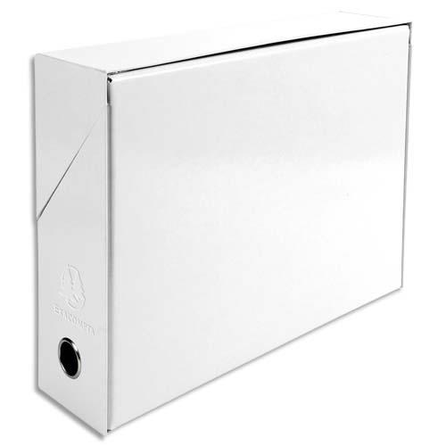 Bote de transfert Exacompta - carte lustre pellicule - dos 9,5 cm - 34 x 26 cm - blanc