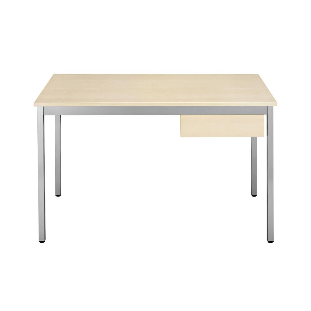 Table polyvalente rectangle - L 160 x P 80 cm - plateau rable - pieds gris