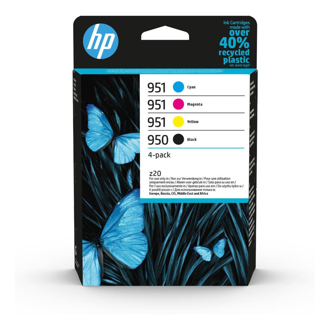 Cartouches pour imprimantes - Hp 950 pack de 4 cartouches d'encre noire/951 pack de 4 cartouches d'encre cyan/magenta/jaune authentiques