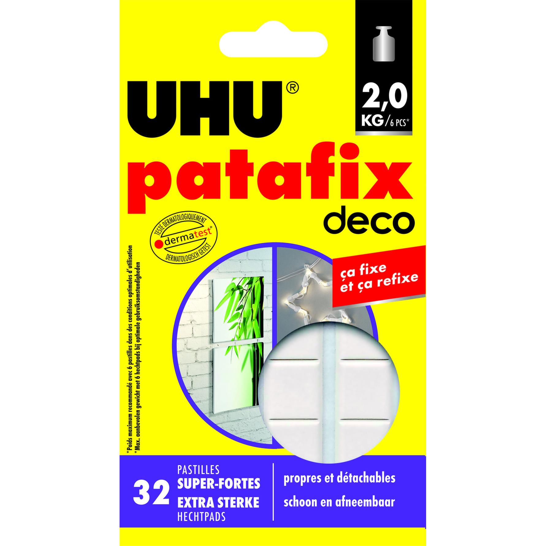 Etui de 32 pastilles UHU Patafix blanches Home Dco - rsistance 2kg