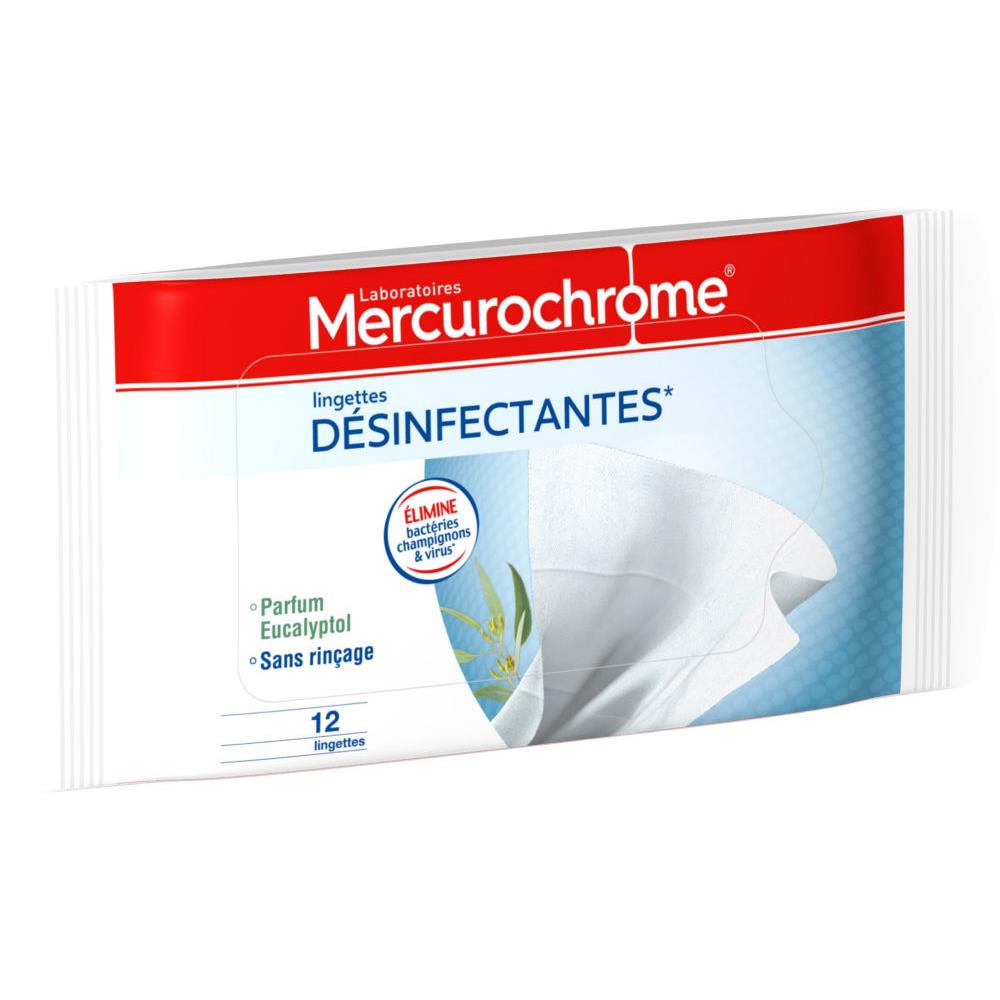 Lingettes dsinfectantes Mercurochrome - paquet de 12