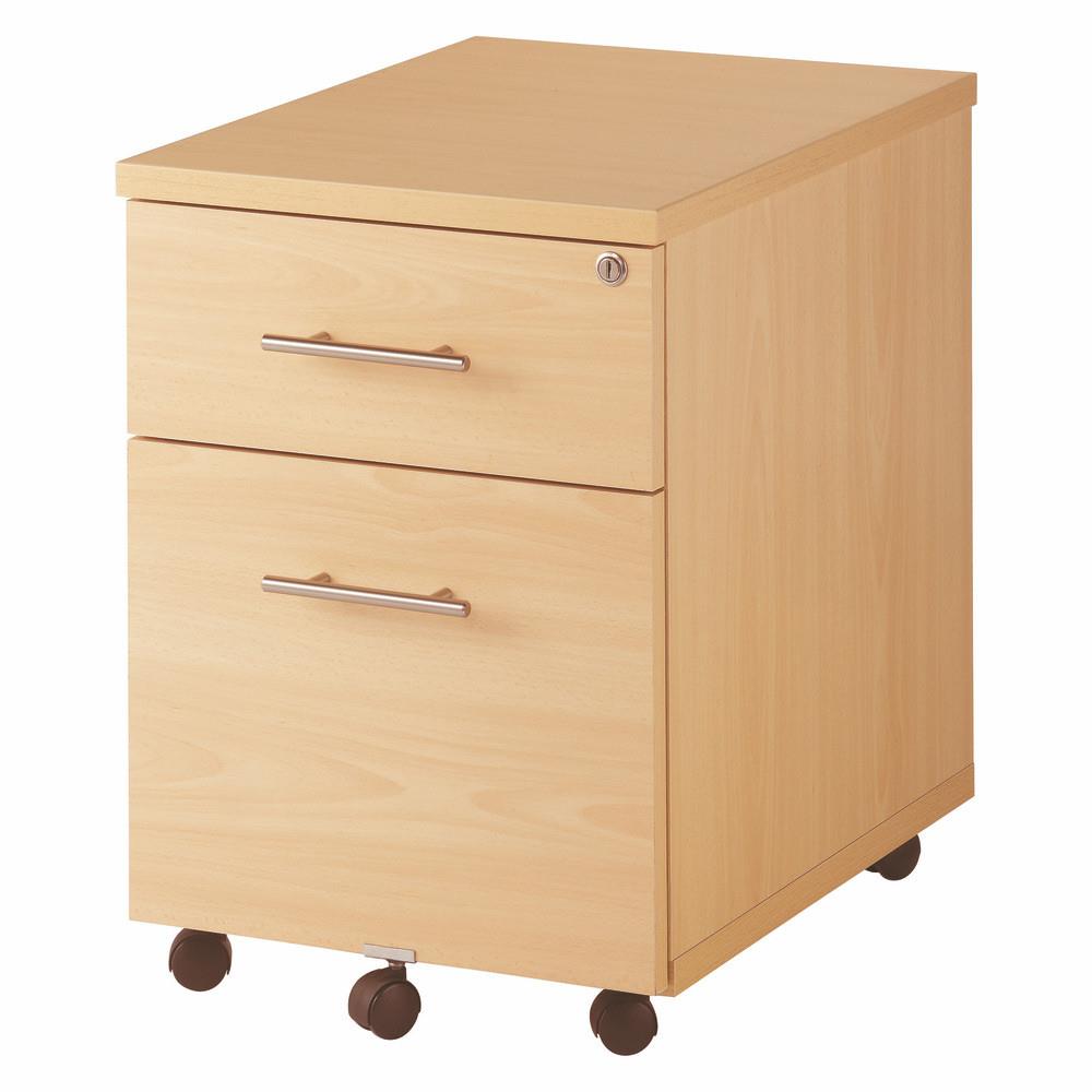 Caisson mobile Impact 2 - 2 tiroirs - L43 x P56 x H 60 cm - htre