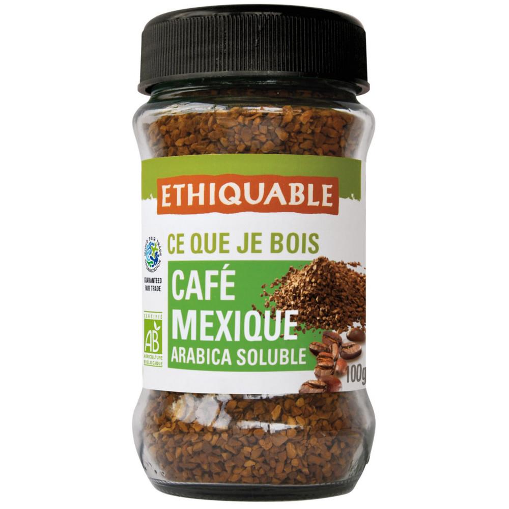 Caf� soluble Ethiquable - Arabica Bio du Mexique - Bocal en verre de 100 g