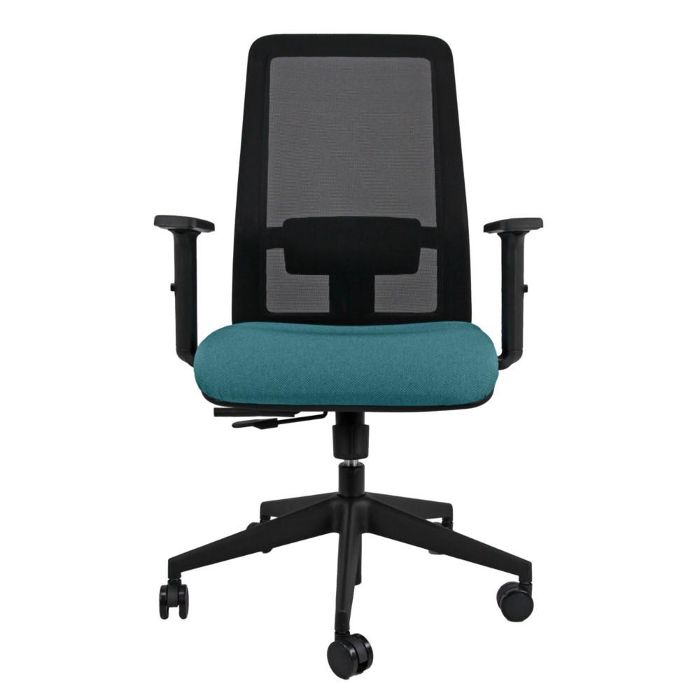Sige de bureau Alder tissu recycl et dossier maille avec accoudoirs - Bleu