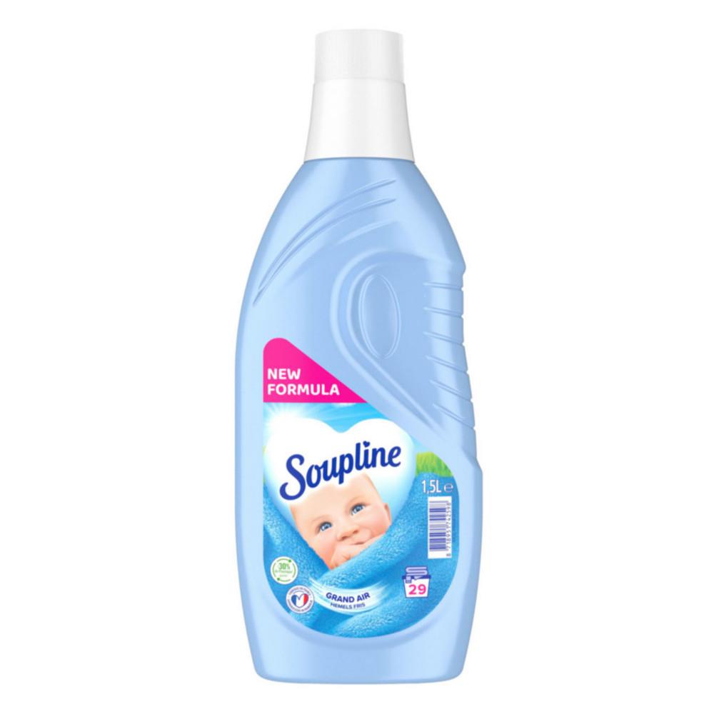Adoucissant parfum Soupline Grand Air nouvelle formule dilu�e - Bleu - Bidon 1,5 L