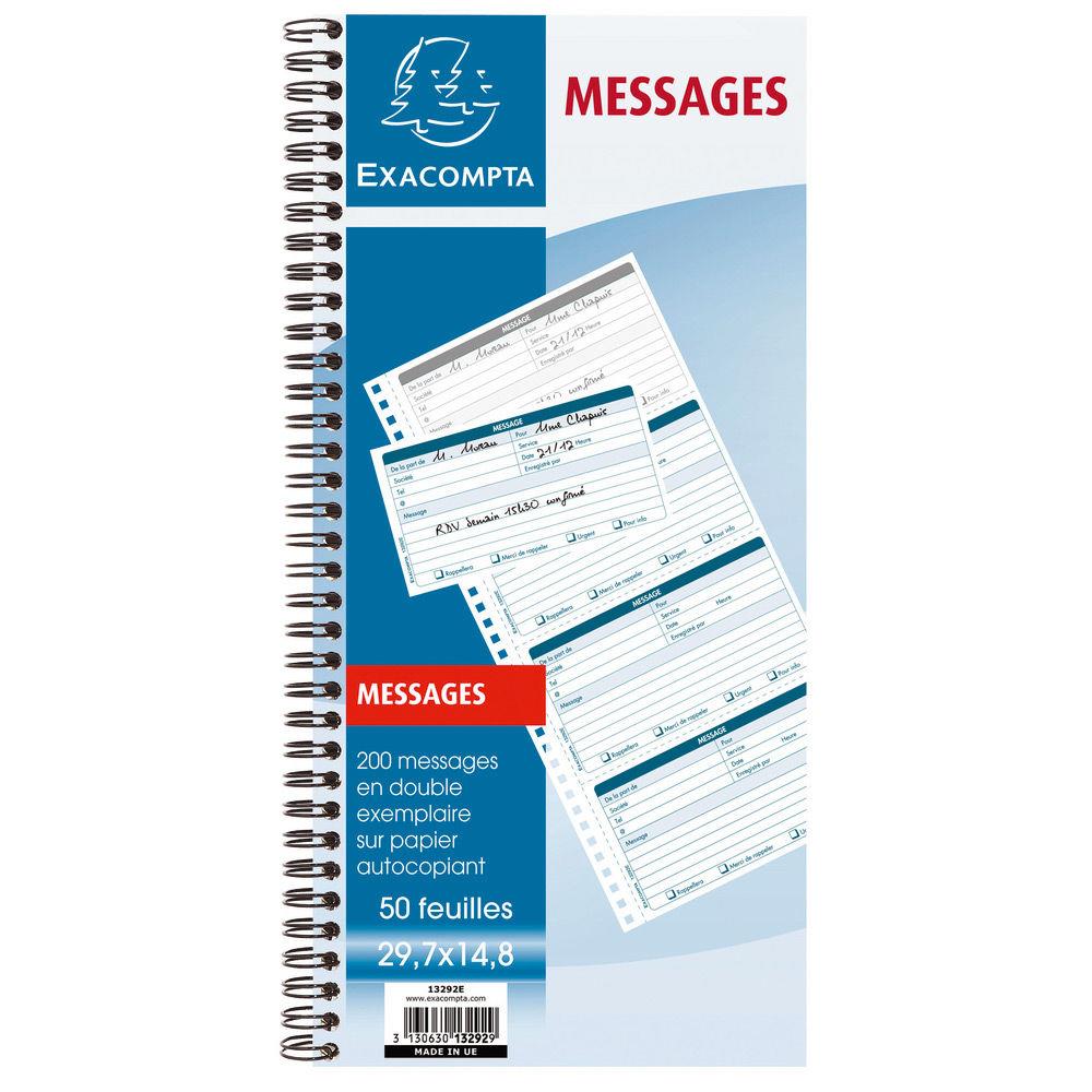 Carnet de 200 messages Exacompta -  29,7 x 14,8 cm