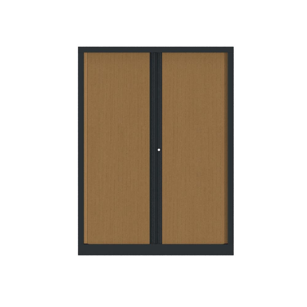 Armoire  rideaux mtallique Confort+ Ht 160 x L.120 cm - corps Anthracite rideaux Htre