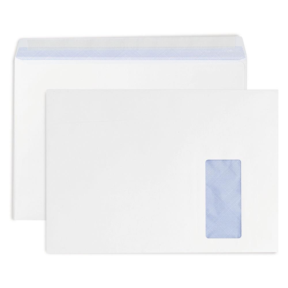 Enveloppe blanche Raja - format C4 229 x 324 mm - avec fentre - 50 x 100 mm - fermeture auto-adhsive - papier vlin 80 g