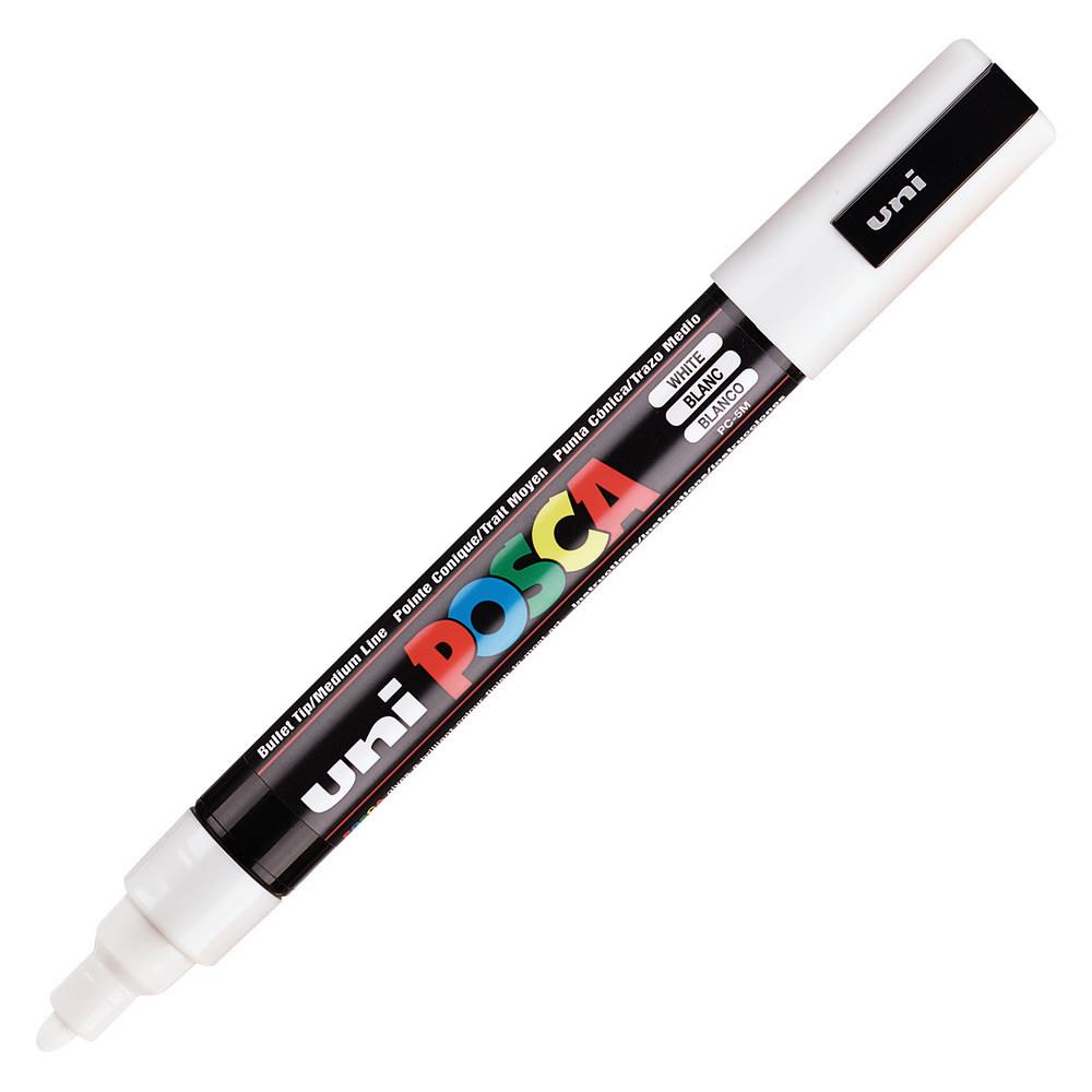 Marqueur peinture  l'eau Posca PC-5M - pointe conique polyester moyenne 2,5 mm - blanc