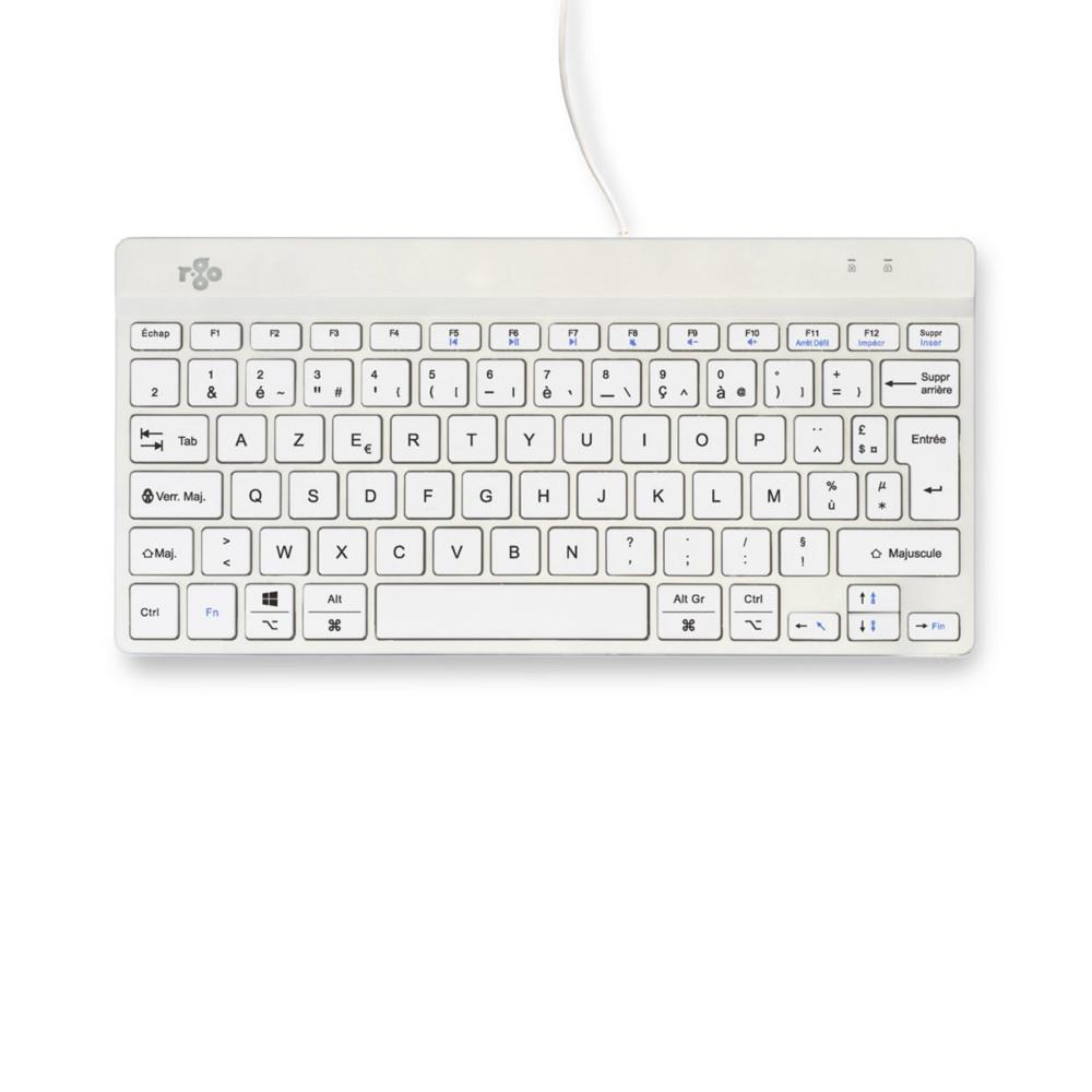 R-go tools clavier ergonomique r-go compact break, clavier compact avec logiciel de pause,azerty (fr), filaire, blanc