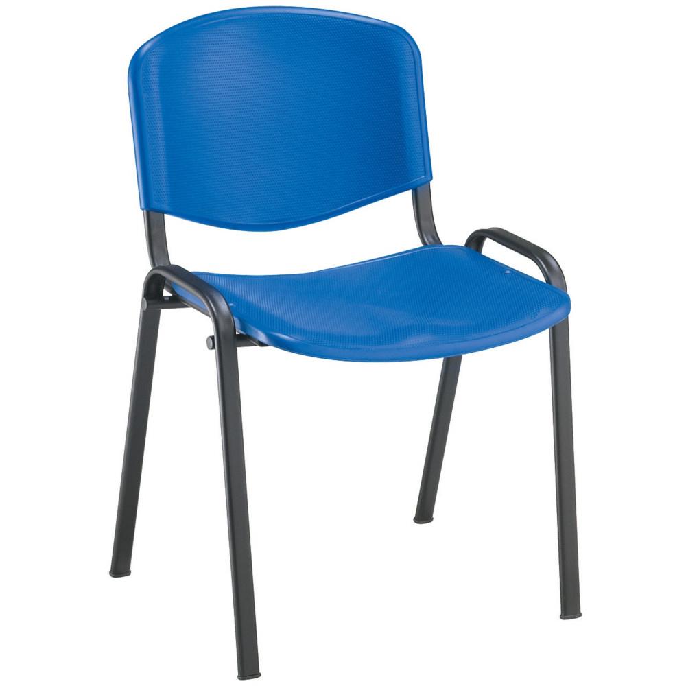 Chaise collectivits One - polypropylne - bleu - pieds mtal noirs