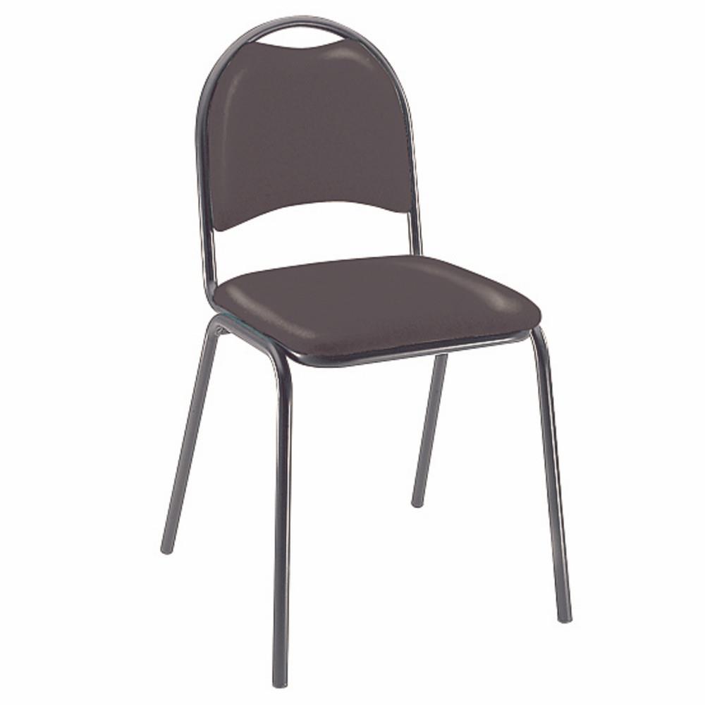 Chaise visiteur Lincoln - Vinyle - noir - pieds m�tal noirs