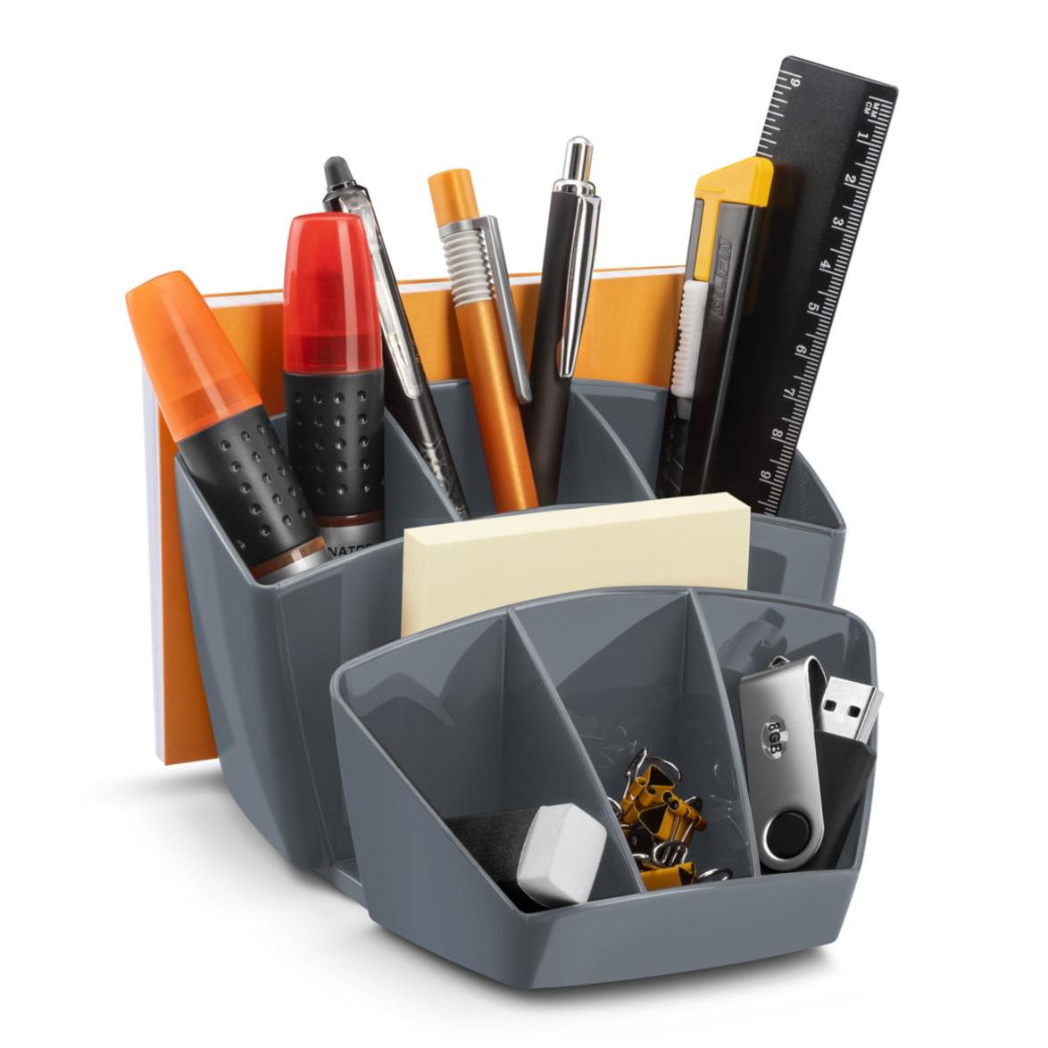 Pot  crayons CepPro 8 compartiments - Gris orage