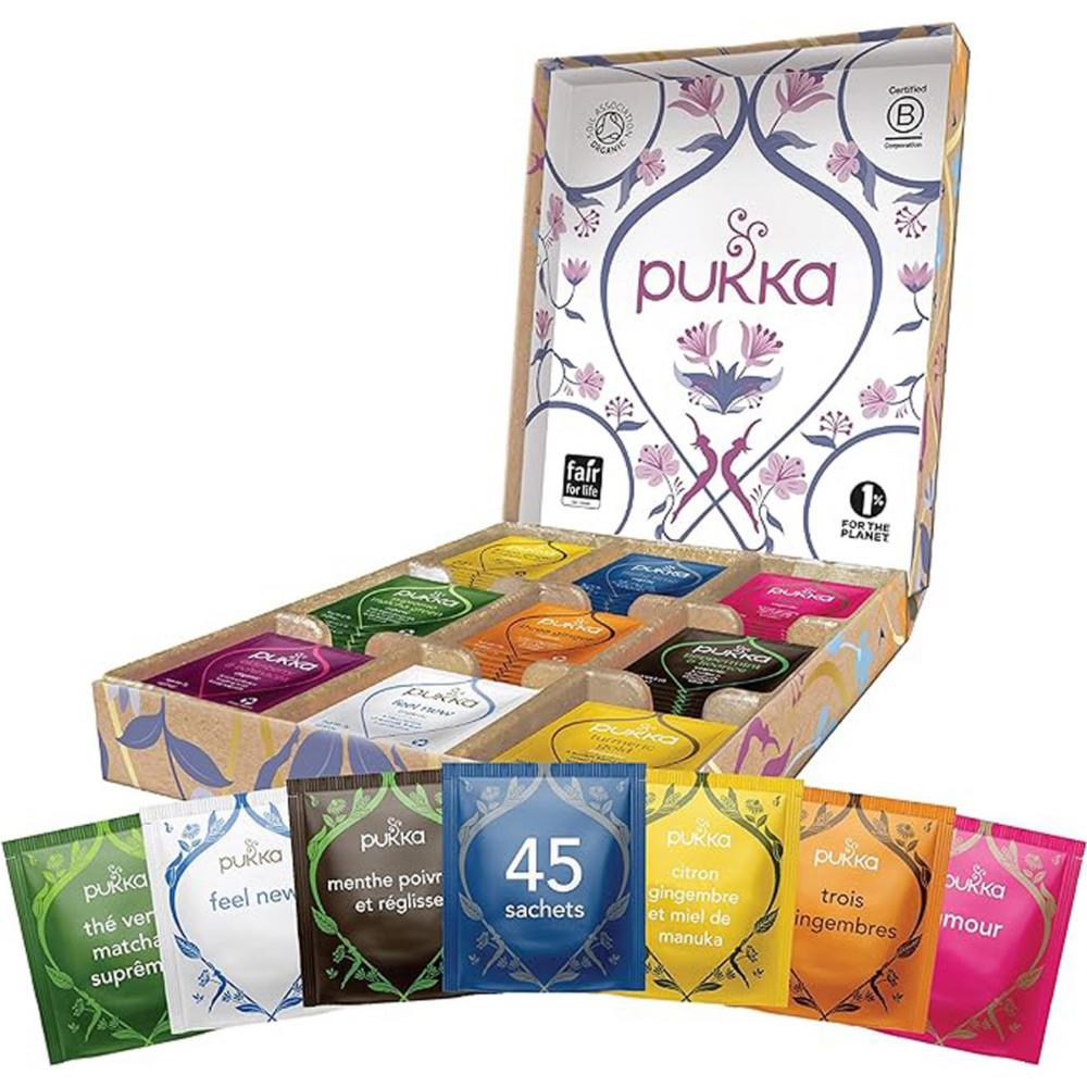 Coffret slection Pukka th et infusion 100% bio - 45 sachets