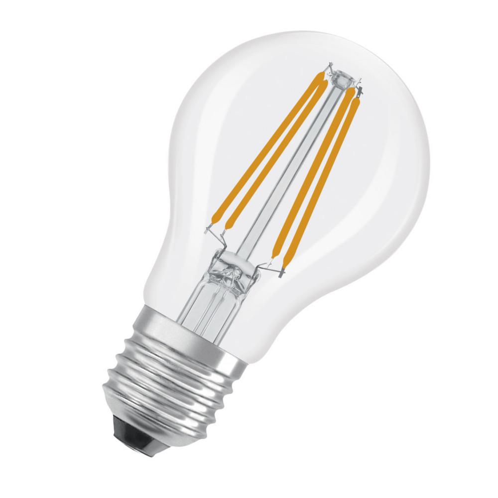 Ampoule LED Osram E27 Sph�rique transparente 5 W - 1055 lm - Blanc chaud - Equivaut � 75 W